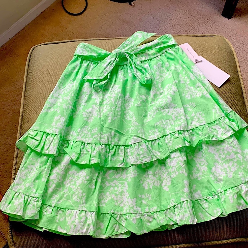 Peter Som for Anthropologie Green & White Skirt